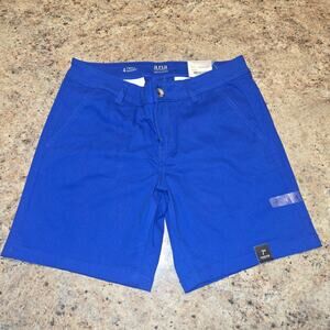 NEW a.n.a Twill Shorts Size 4 (Waist 30) Womens Blue Mid Rise Flat Front Stretch